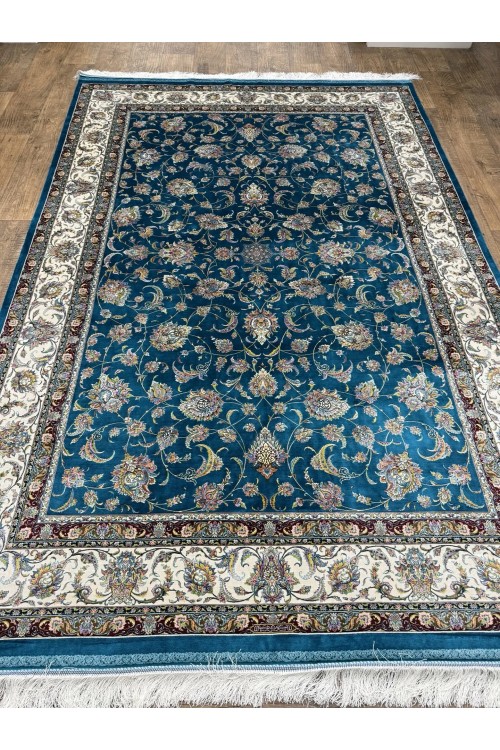Иранский ковер QUM Silk 10003 Голубой